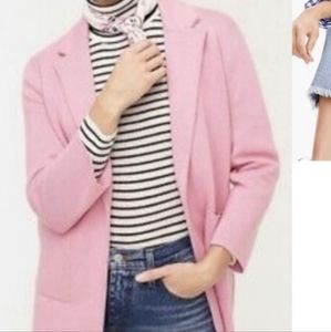 JCrew Sophie pink knit open sweater blazer